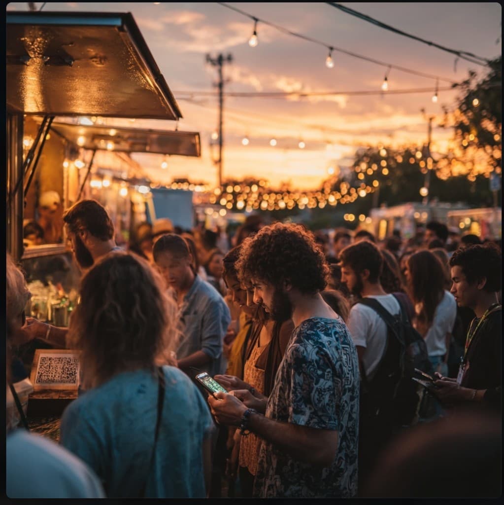Crowd at a festival using their phones