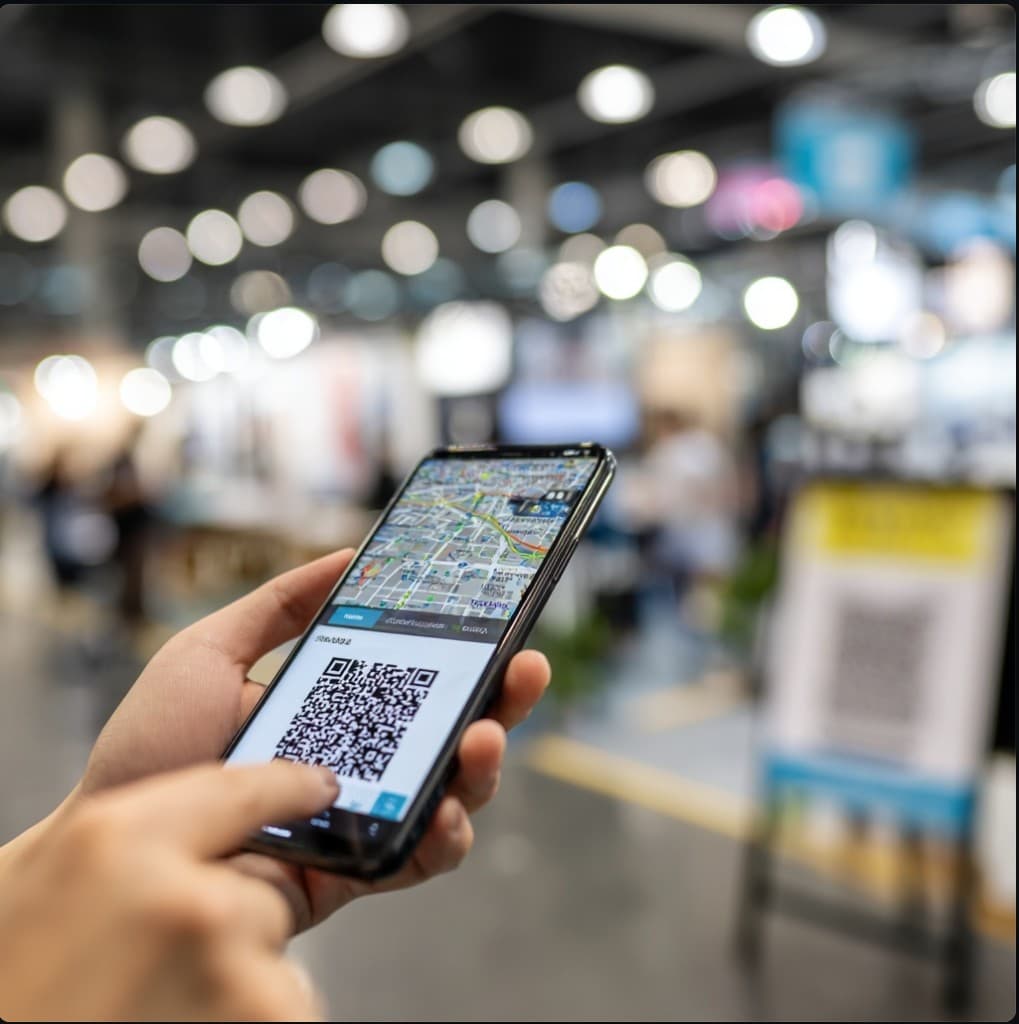 Attendee using event map on their phone
